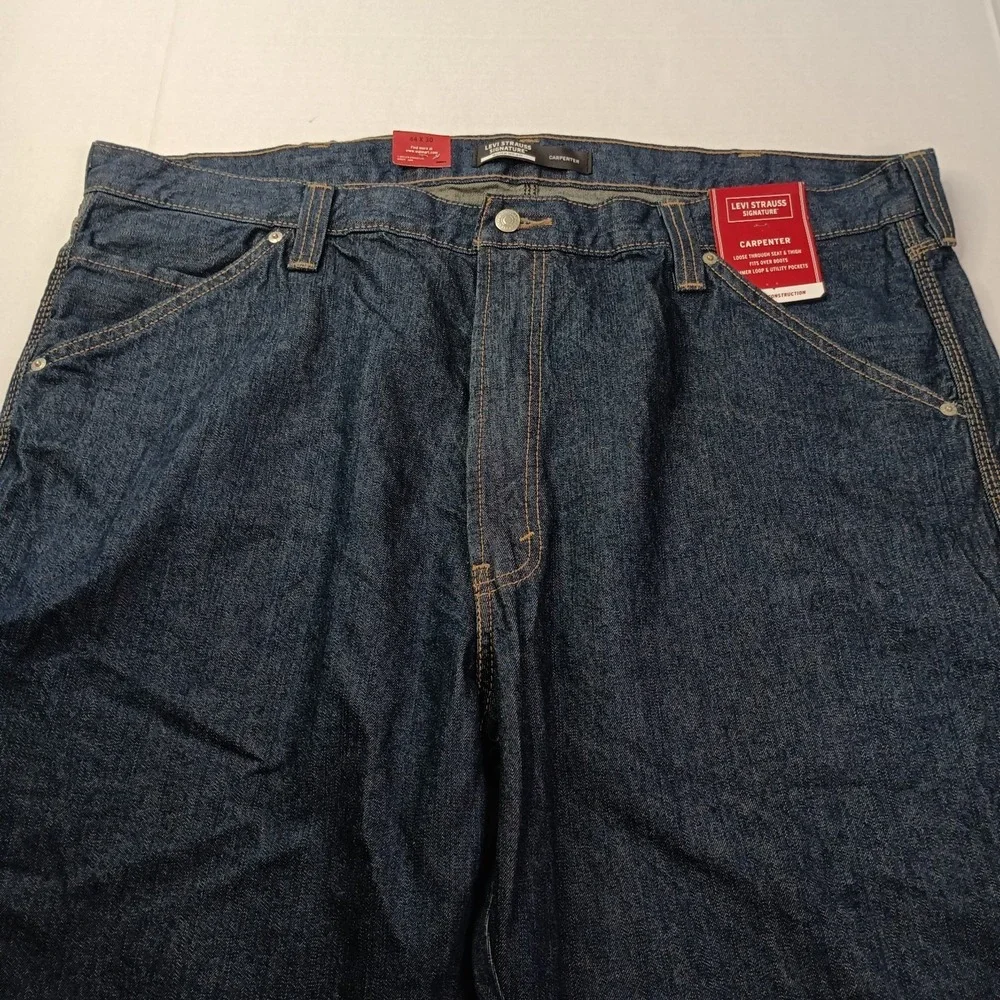 Signature By Levi Strauss & Co. Carpenter Jeans Men's Size 44x30 Blue Cotton